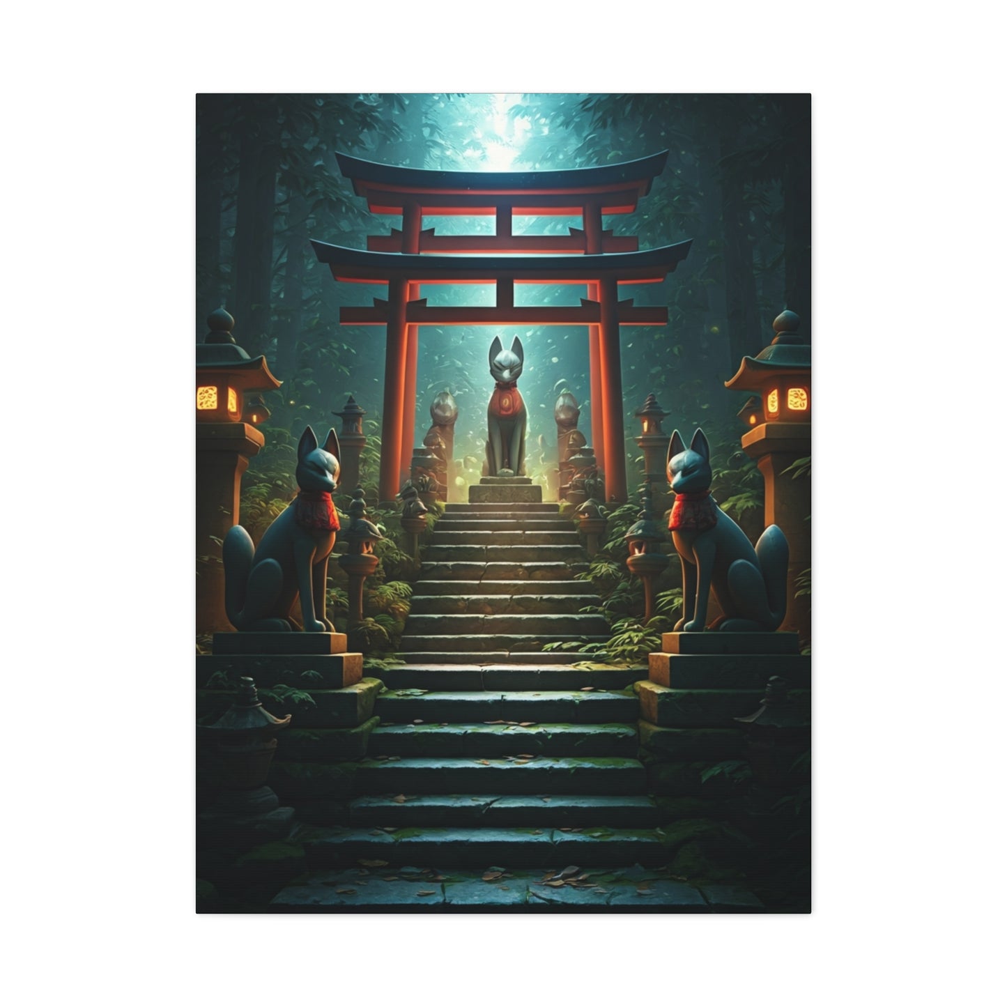 Fox Shrine Guardians Wall Art & Canvas Prints