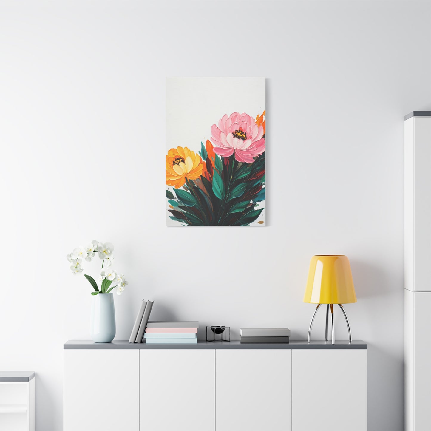 Soft Pink and Yellow Floral Wall Art & Canvas Prints