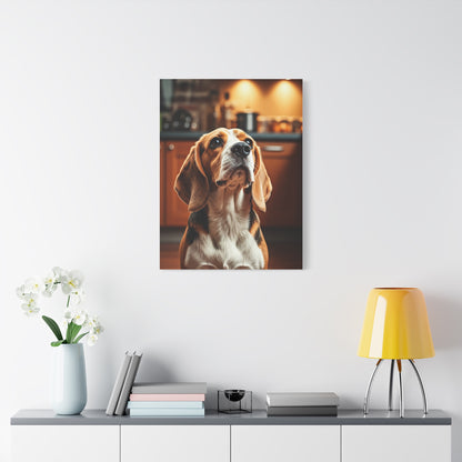 Kitchen Gaze Beagle Wall Art & Canvas Print