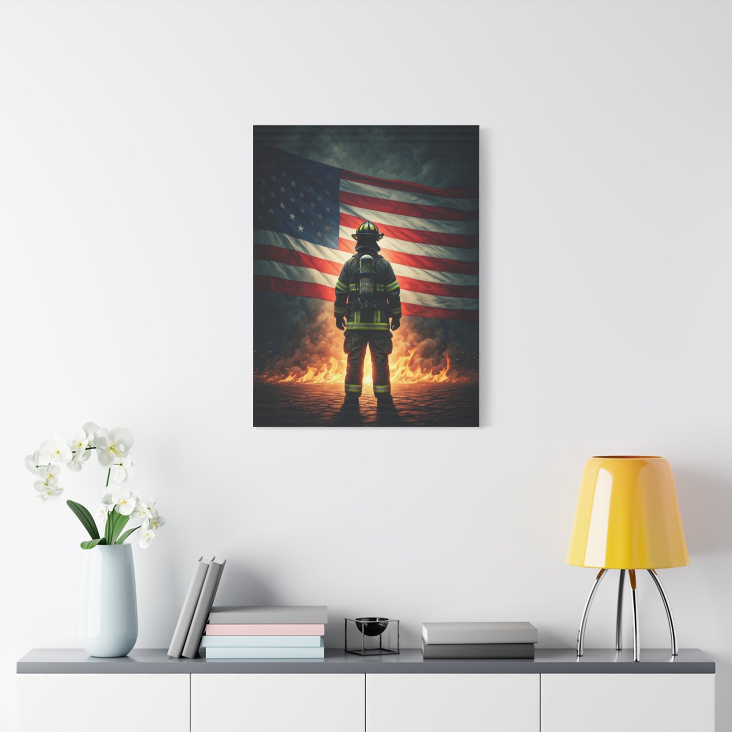 Firelit Patriot Soldier Legacy Wall Art & Canvas Prints