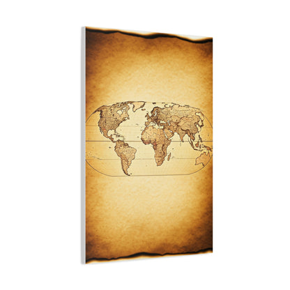 Modern Vintage Silhouette World Map Wall Art & Canvas Prints