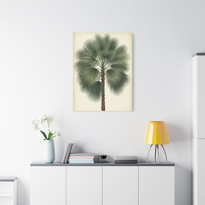 Fan Palm Leaf Tree Illustration Wall Art & Canvas Prints