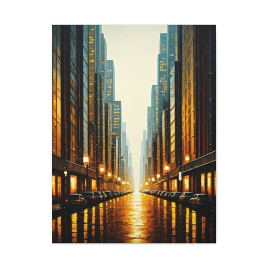 Golden City Reflection Wall Art & Canvas Prints
