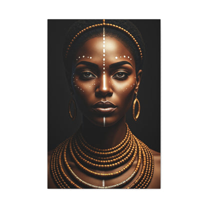 Golden Tribal Goddess Portrait Wall Art & Canvas Prints