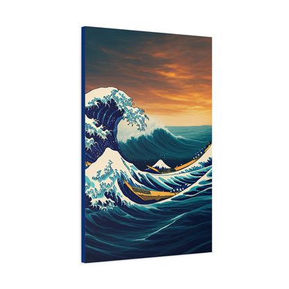 Crimson Horizon Wave Wall Art & Canvas Prints