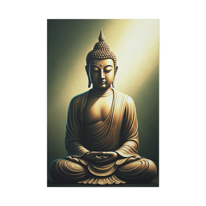 Golden Harmony Buddha Meditation Portrait Wall Art & Canvas Prints