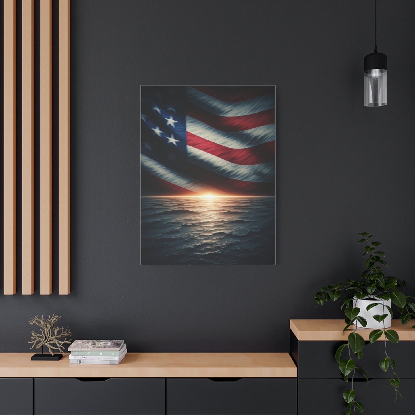 Flag Reflections at Sunset Wall Art & Canvas Prints