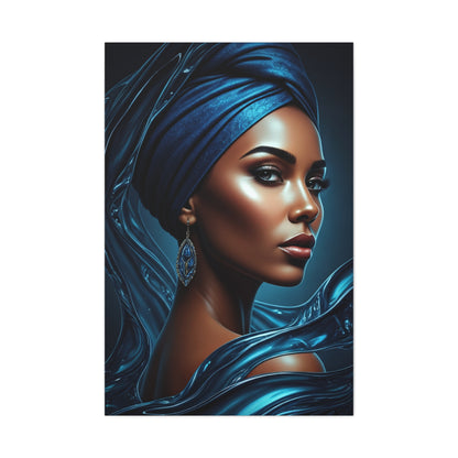 Blue Silk Elegance Portrait Wall Art & Canvas Prints