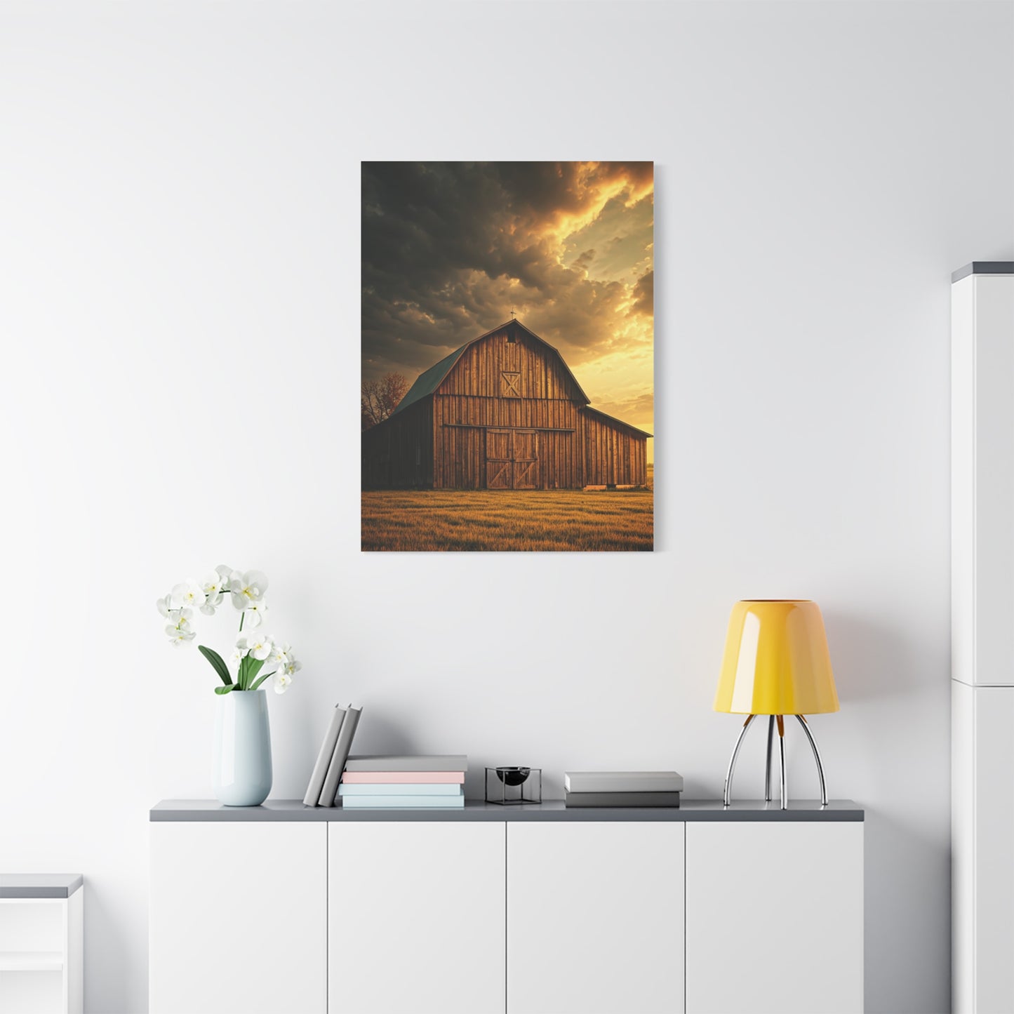 Barn Interior Wooden Floor Glow Wall Art & Canvas Prints