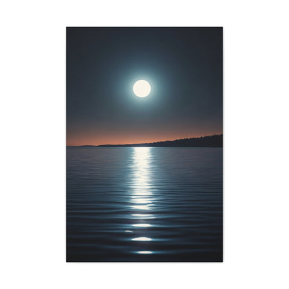 Moonlit Reflection Over Silent Waters Wall Art & Canvas Prints