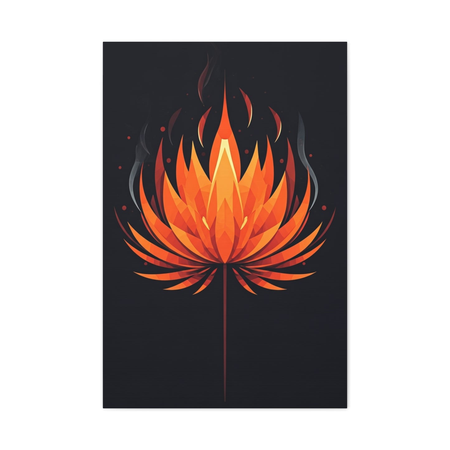Ember Bloom Flame Lotus Wall Art & Canvas Prints
