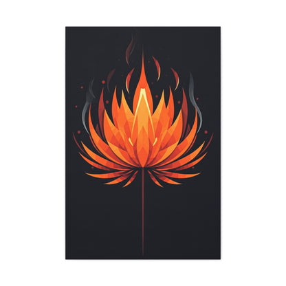Ember Bloom Flame Lotus Wall Art & Canvas Prints