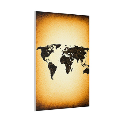 Minimal Black Silhouette World Map Wall Art & Canvas Prints