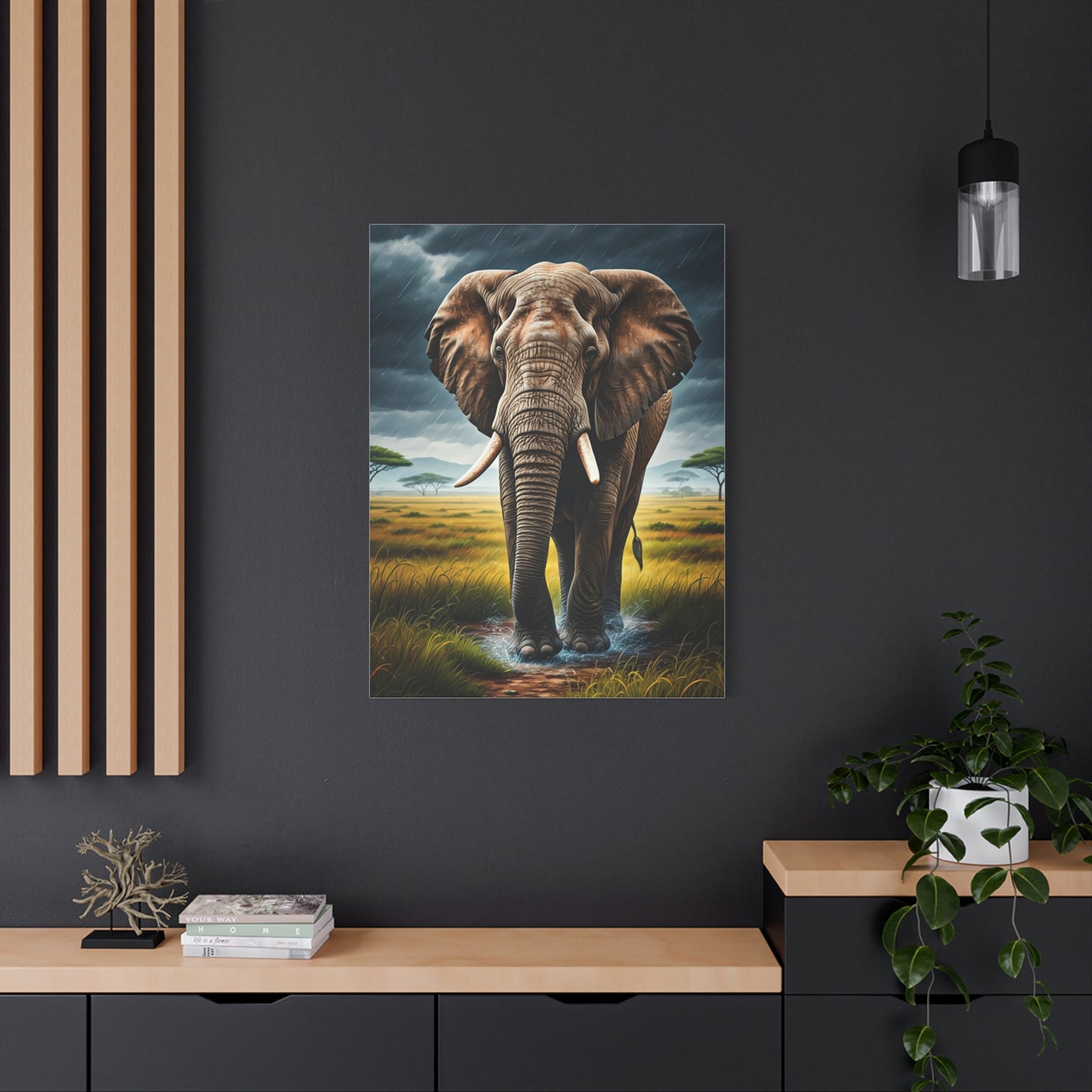 Elephant in the Storm Wall Art & Canvas Prints