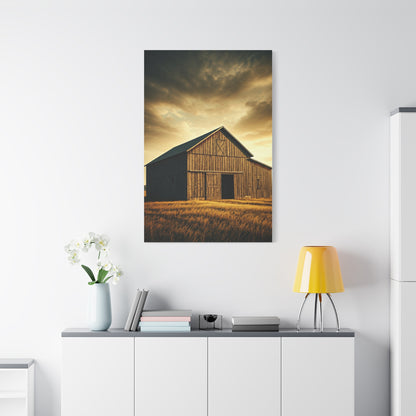 Golden Harvest Barn at Dusk Wall Art & Canvas Prints