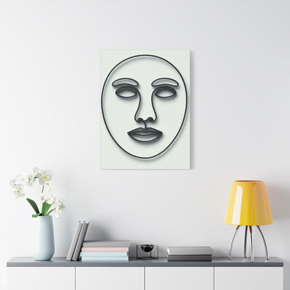 Calm Contour Abstract Face Wall Art & Canvas Print
