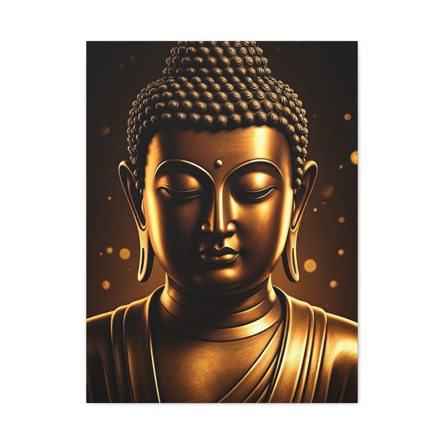 Golden Serenity Buddha Portrait Wall Art & Canvas Prints