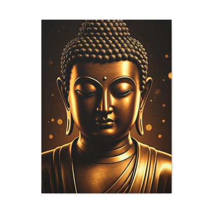 Golden Serenity Buddha Portrait Wall Art & Canvas Prints
