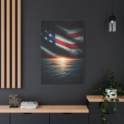 Flag Reflections at Sunset Wall Art & Canvas Prints