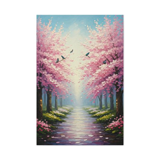 Contemporary Sakura Garden Painting Wall Art & Canvas Prints