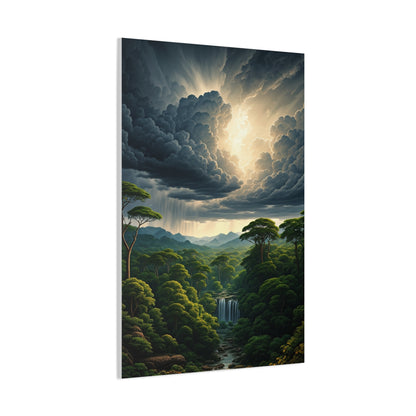 Stormlight Over Emerald Jungle Valley Wall Art & Canvas Prints