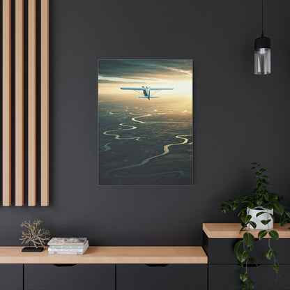 Golden River Flight Horizon Wall Art & Canvas Prints