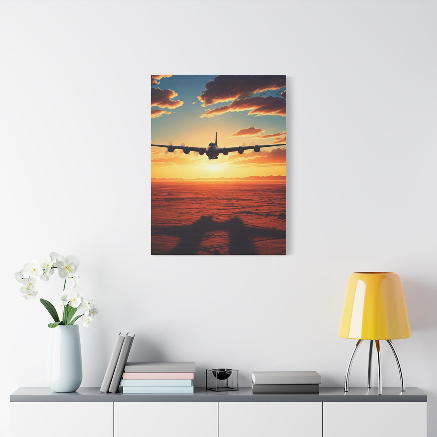 Golden Sky Takeoff Flight Wall Art & Canvas Prints