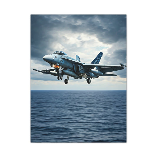 Fighter Jet Above Open Sea Wall Art & Canvas Prints