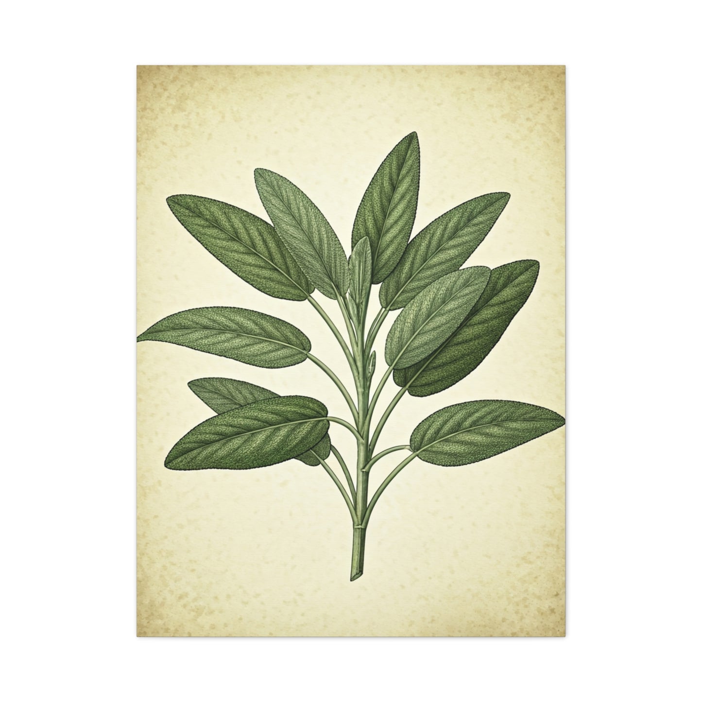 Sage Leaf Medicinal Illustration Wall Art & Canvas Prints