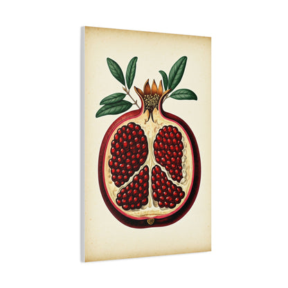 Pomegranate Cross Section Illustration Wall Art & Canvas Prints