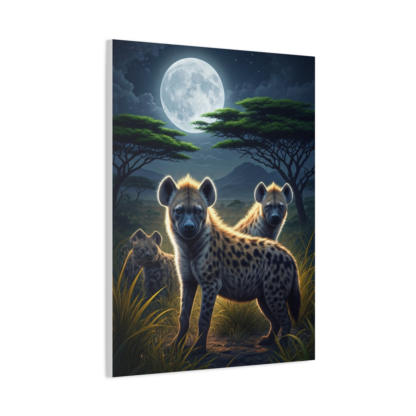Moonlit Hyena Guardians Wall Art & Canvas Prints