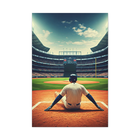 Batter Ready at Home Plate Stadium View Wall Art & Canvas Prints
