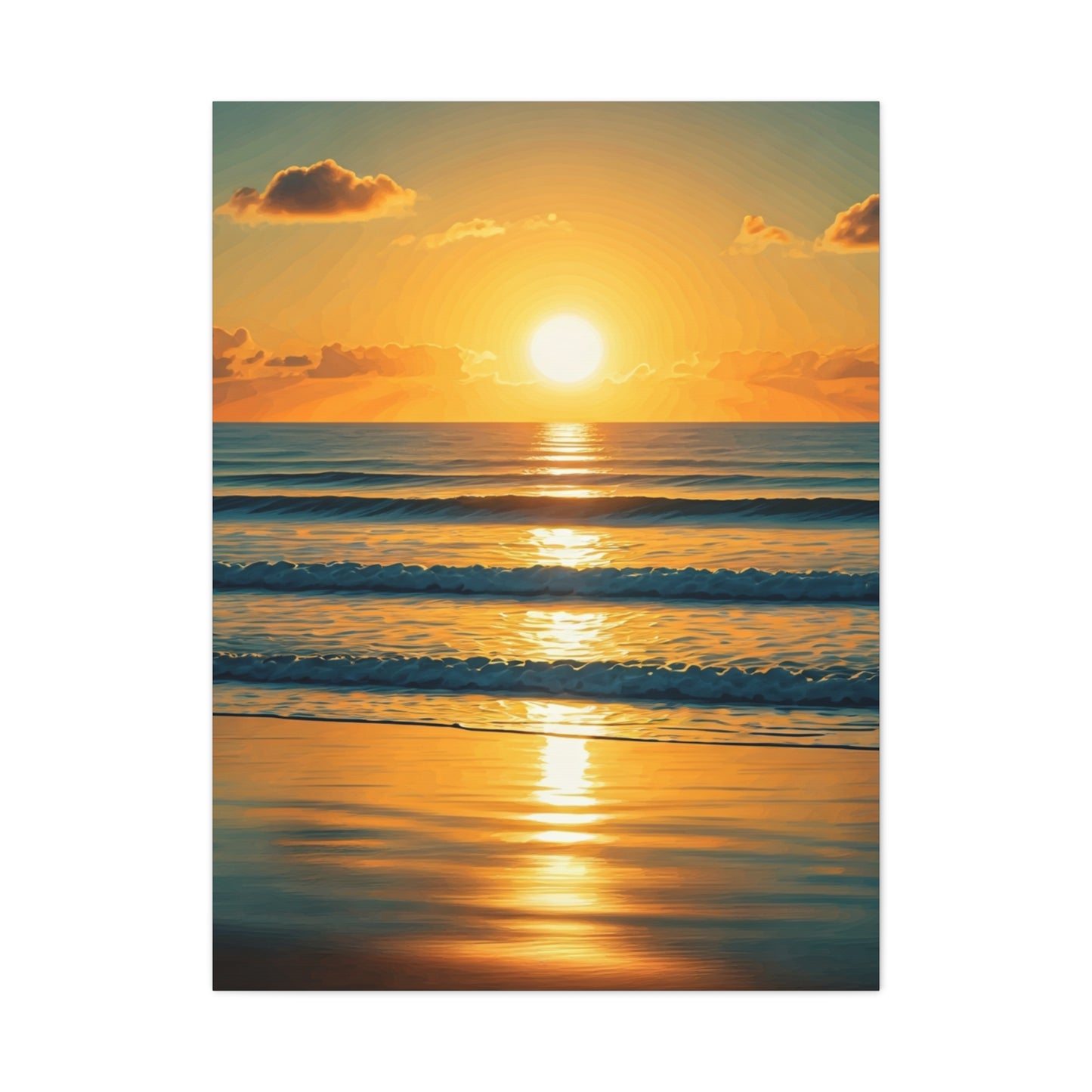 Golden Wave Horizon Sunset Wall Art & Canvas Prints