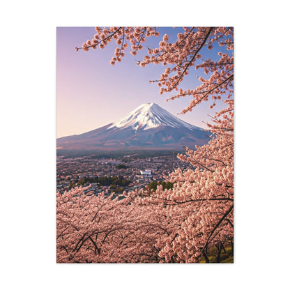 Mount Fuji Over Sakura Blossom Hillside Wall Art & Canvas Prints