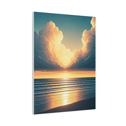 Golden Cloudburst Sunset Waves Wall Art & Canvas Prints