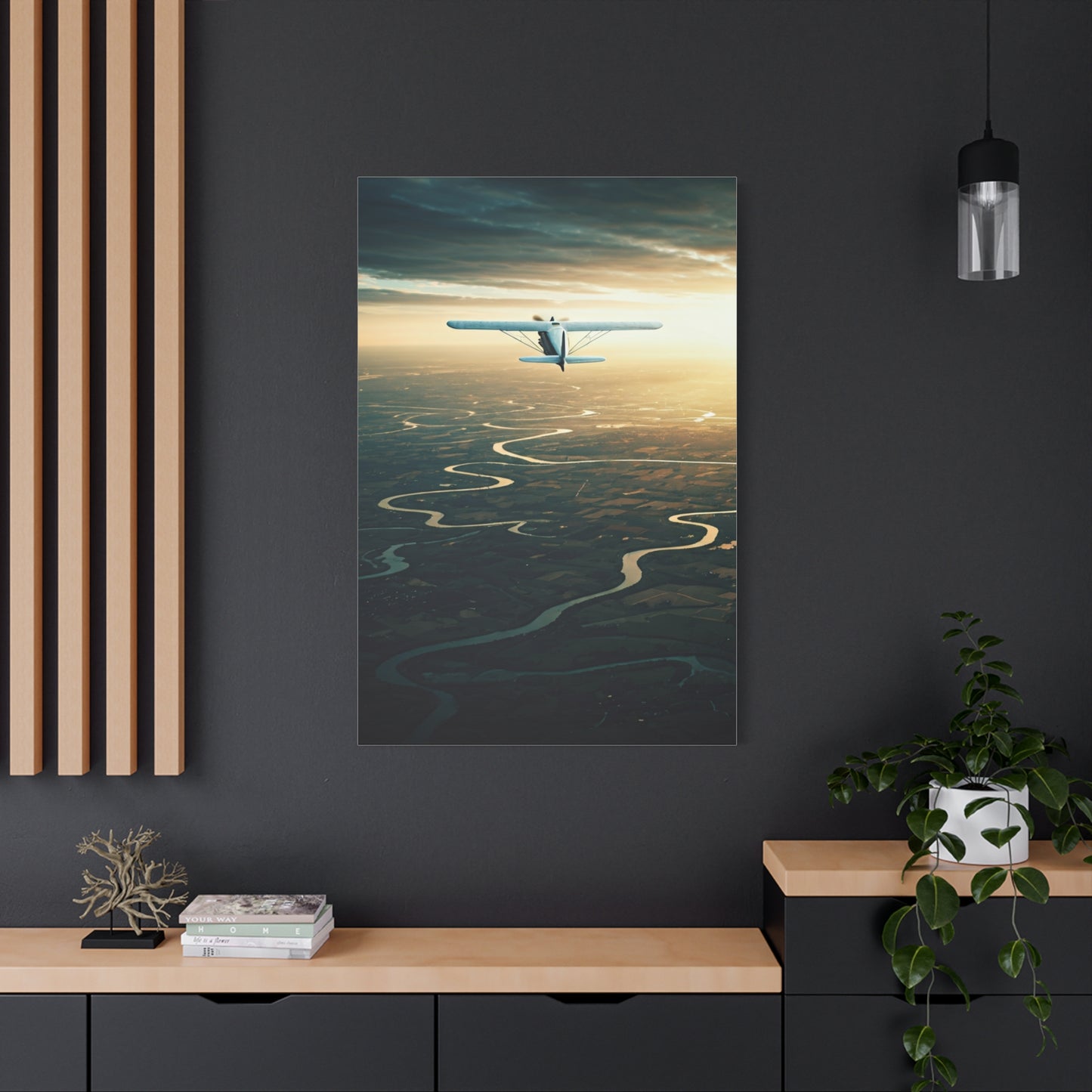 Golden River Flight Horizon Wall Art & Canvas Prints