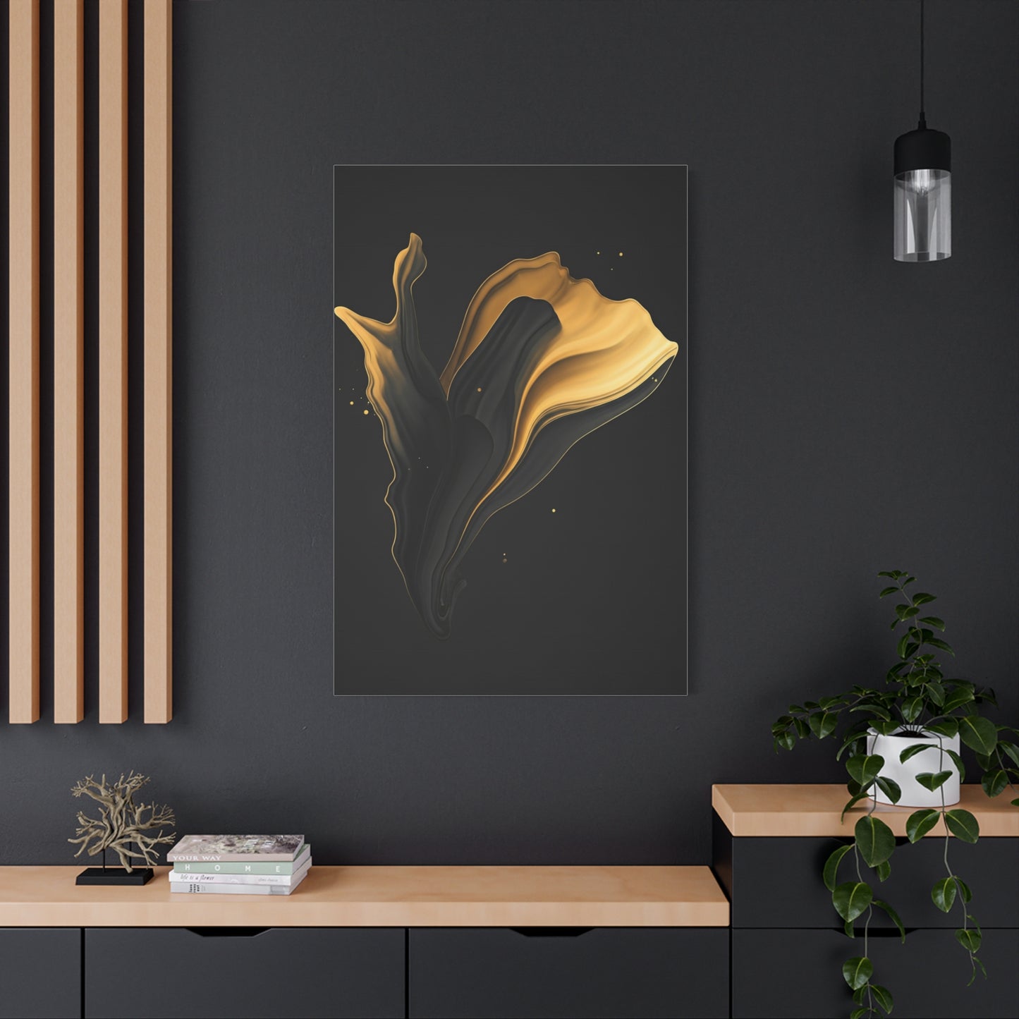 Golden Flow Abstract Form Wall Art & Canvas Prints