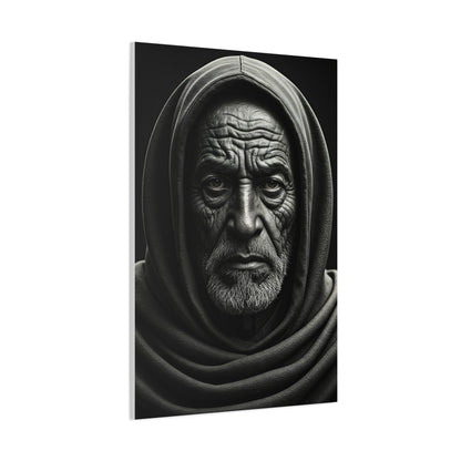 Hooded Elder with Timeless Expression Wall Art & Canvas Prints