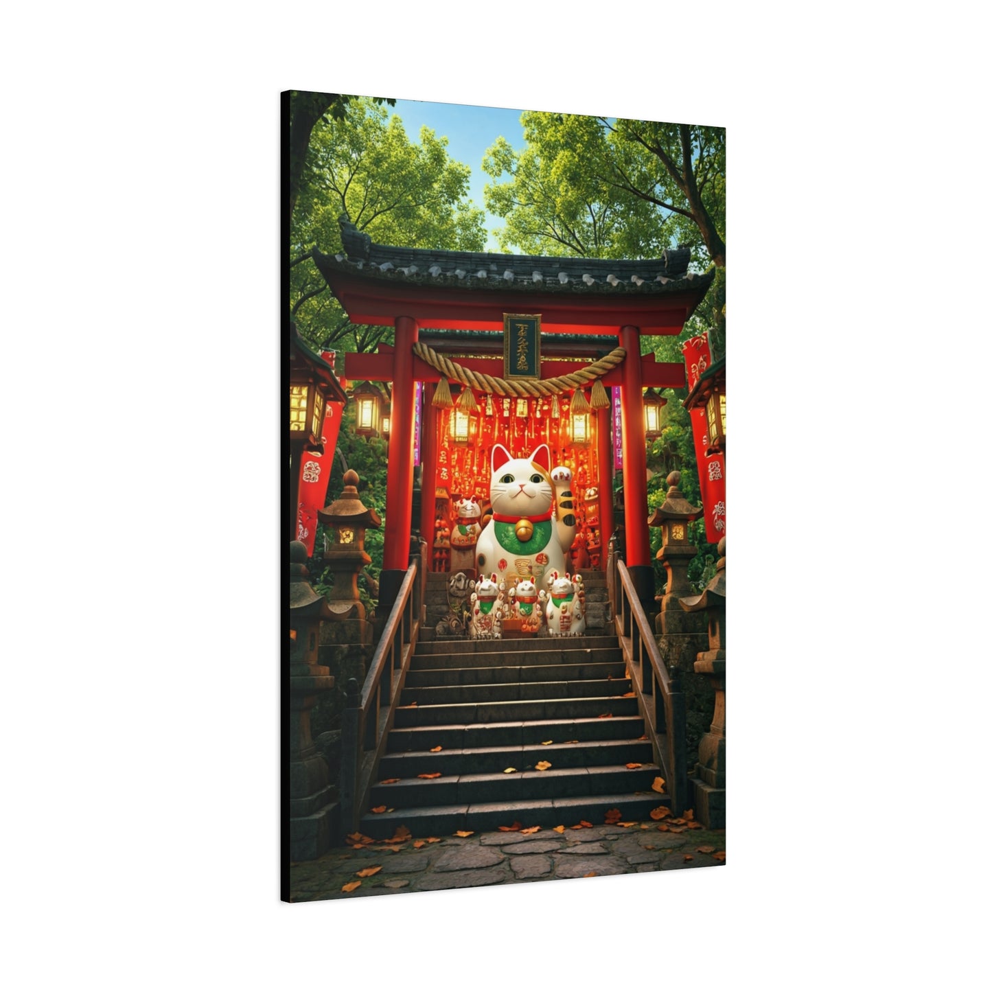 Fortune Cat Shrine Wall Art & Canvas Prints