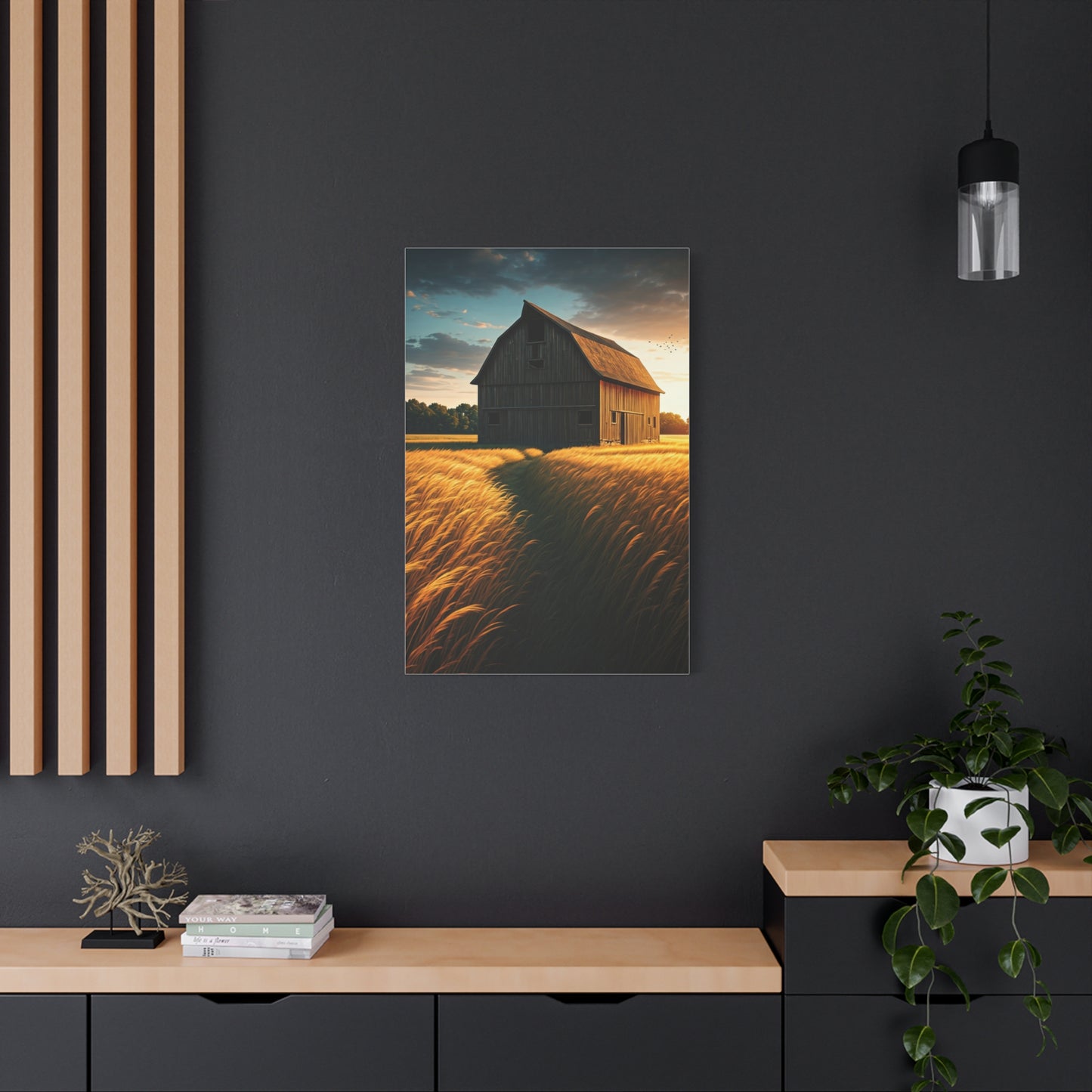 Harvest Field Barn at Sunset Wall Art & Canvas Prints