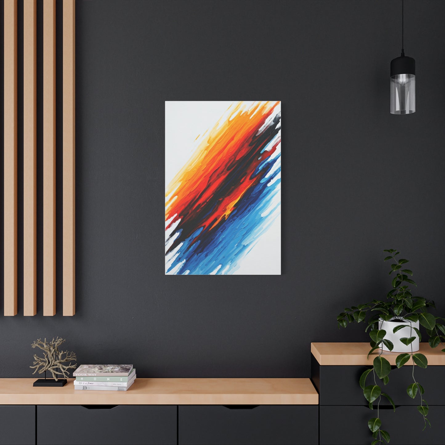 Expressive Red and Blue Abstract Wall Art & Canvas Prints
