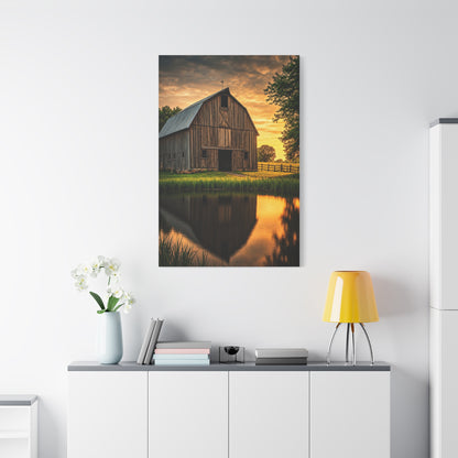 Barn Reflections at Golden Hour Wall Art & Canvas Prints
