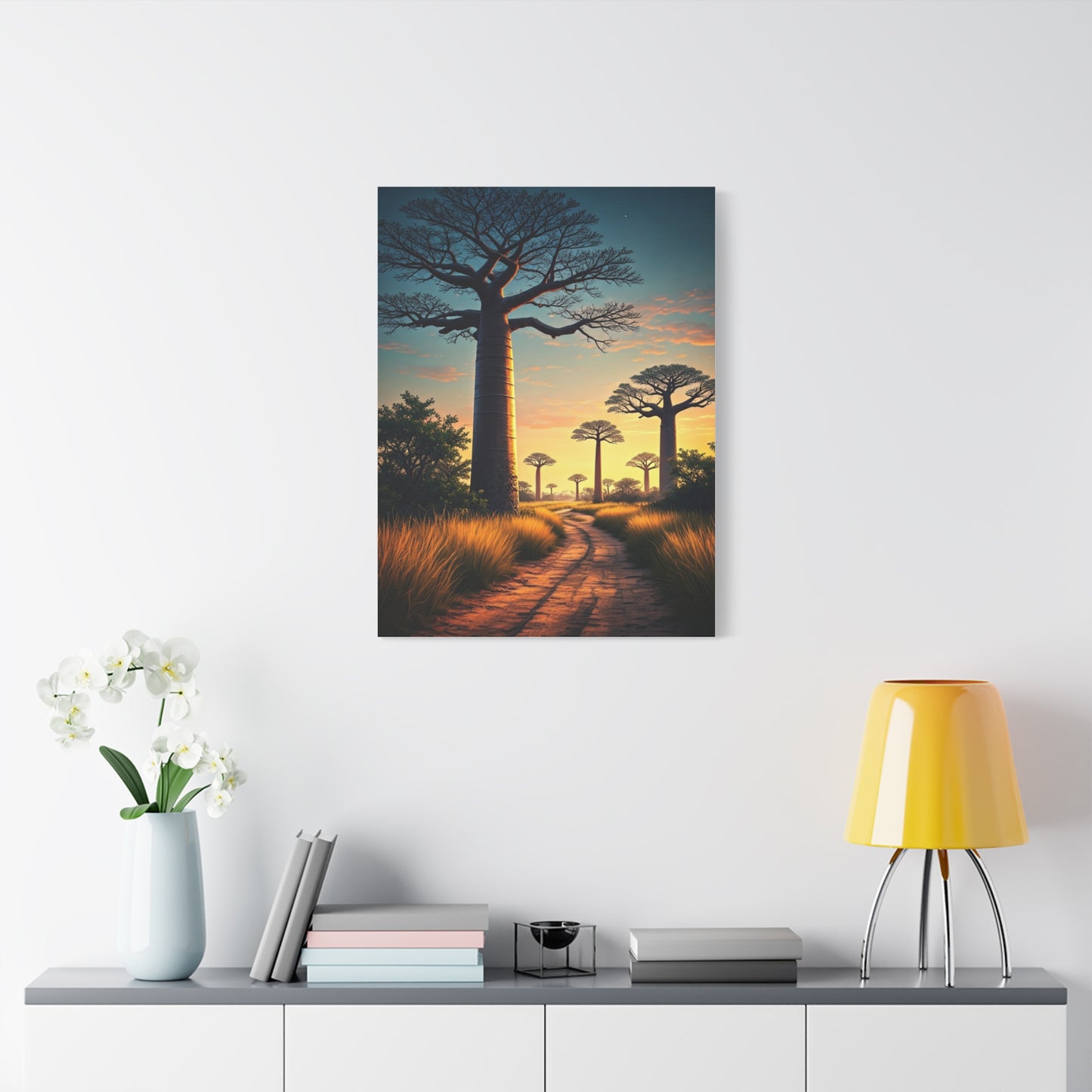 Lone Acacia Under the Cosmic Sky Wall Art & Canvas Prints
