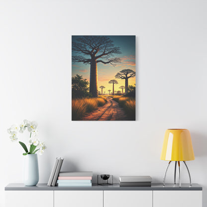 Lone Acacia Under the Cosmic Sky Wall Art & Canvas Prints
