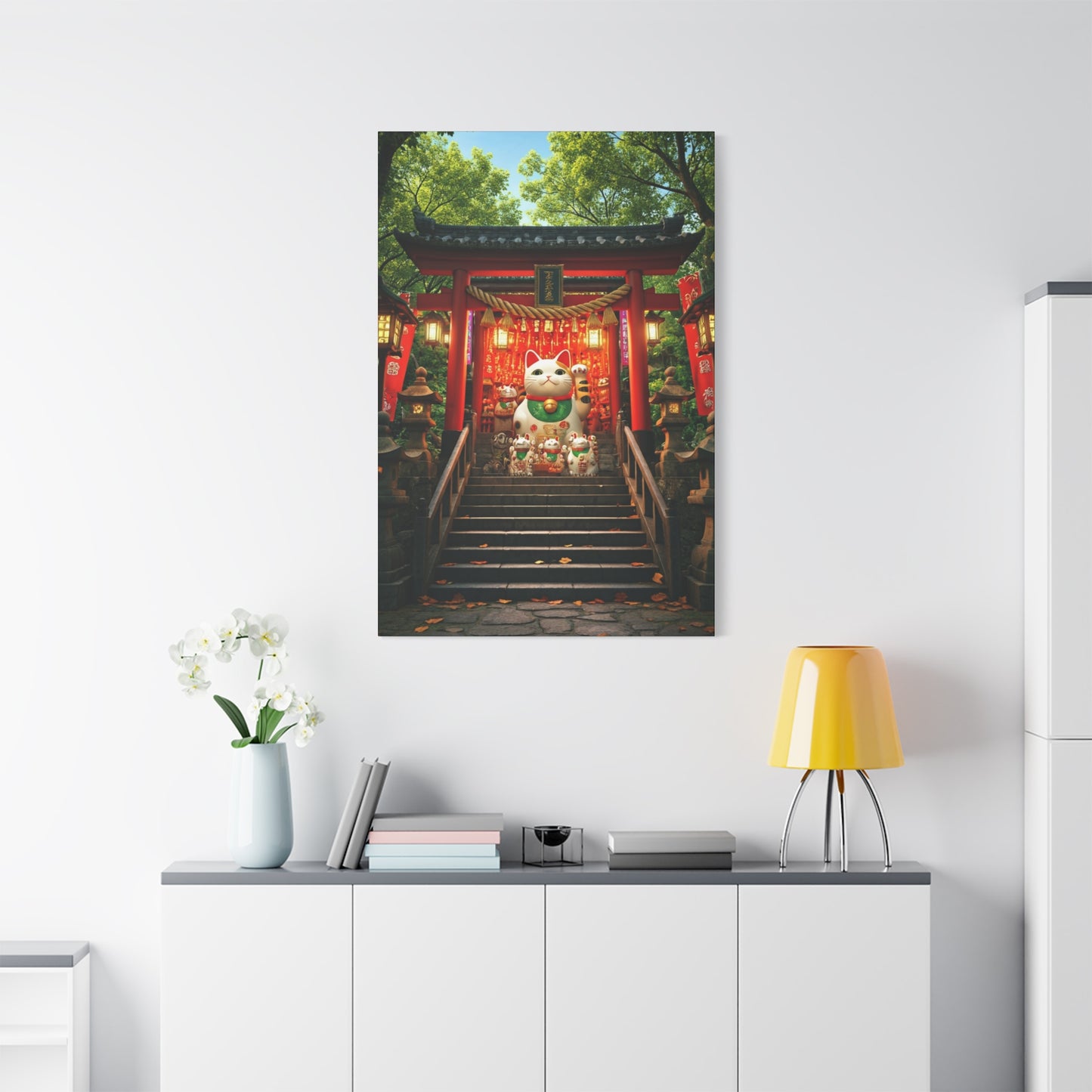Fortune Cat Shrine Wall Art & Canvas Prints