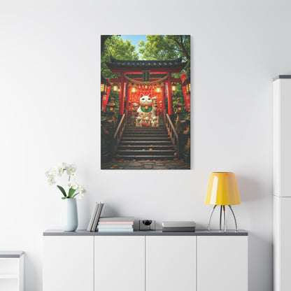 Fortune Cat Shrine Wall Art & Canvas Prints
