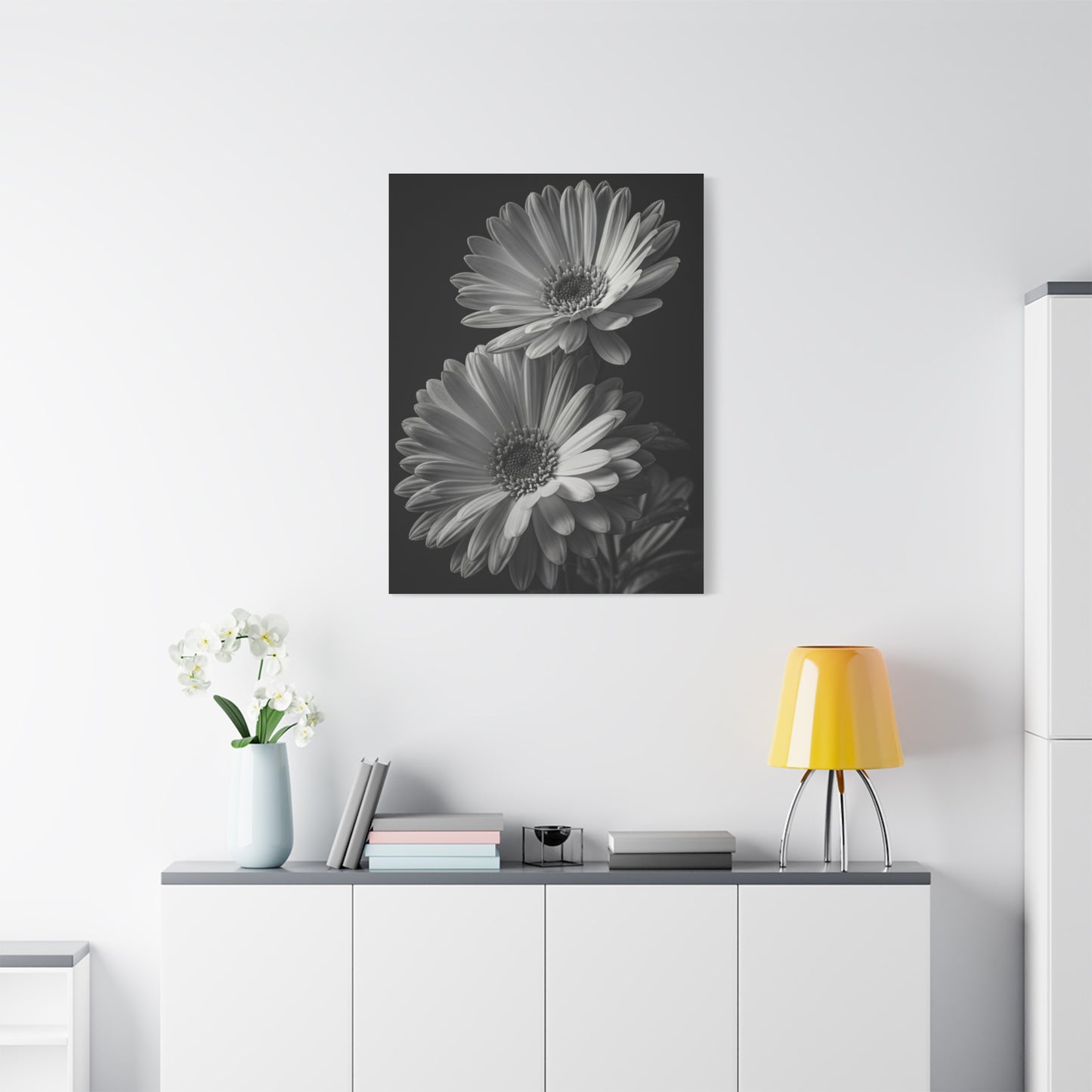 Timeless Gerbera Duo Monochrome Wall Art & Canvas Prints