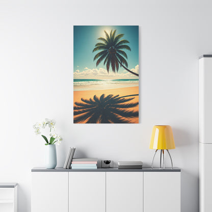 Palm Shadow Serenity Beach Wall Art & Canvas Prints