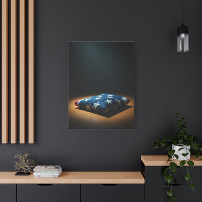 Folded Flag Memorial Honor Wall Art & Canvas Prints  .