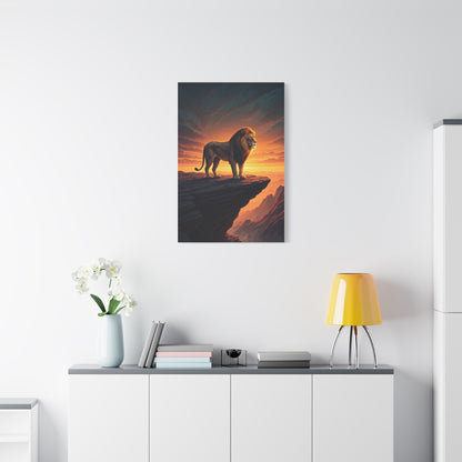 Lion King on Cliff at Sunset Wall Art & Canvas Prints